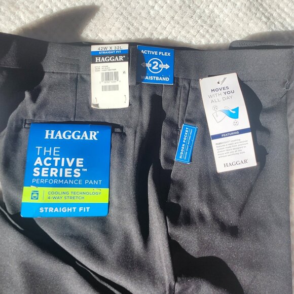 Haggar Men’s Performance Pants – The Active Series – Straight Fit Size 42W x 32L - Picture 8 of 9